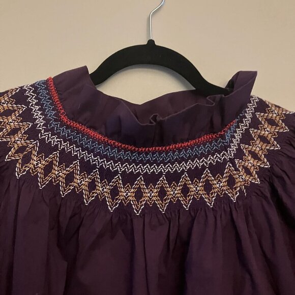 Purple Swing Dress With Embroidery - Picture 6 of 9